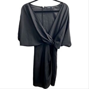 Guess by Marciano Black Cocktail Party Wrap Dress Party LBD Wedding Party